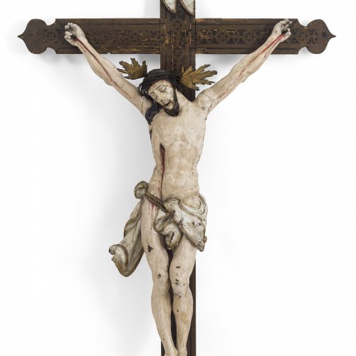 Christus am Kreuz. Holz. 90 x 150 cm.