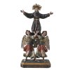 Figurengruppe mit hl. Franziskus. Holz, übergangene Farbfassung. Fassung besch. H. 48 cm.