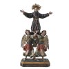 Figurengruppe mit hl. Franziskus. Holz, übergangene Farbfassung. Fassung besch. H. 48 cm.