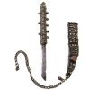 Beschneidungsmesser. Griff mit Ösen, Scheide mit anhängender Metallkordel. L. 20 cm.