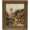 Roosdorp, Frederik. Niederländische Ortschaft. Leicht besch., Craquelé. Öl/Lw. 35 x 30 cm. Sign.