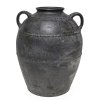 Essigtopf. Irdenware, Graphitfarben. H. 50 cm. Leicht best.