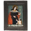 Hinterglasbild. Buchers oder Sandl. Hl. Elisabeth. Tempera/Glas. 17,5 x 12 cm.