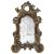 Spiegelkartusche. Holz, geschnitzt, übergangene Farb- und Goldfassung. Best. 40 x 26 cm.
