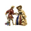 Brosche. Goldlegierung, Email. Galantes Paar.  L. 2,5 cm.