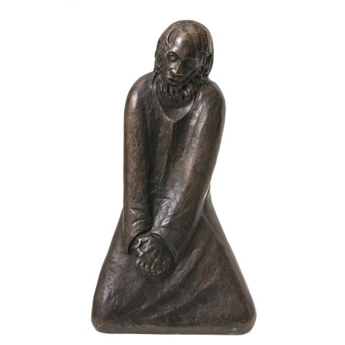 Barlach, Ernst. Der Zweifler. Bronze, H. 50 cm. Posthumer, nicht vom Künstlernachlass autorisierter Nachguss.