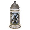 Reservistenkrug. Deutsch, Ende 19. Jh. Fayence, Krug des 1. Schw. Reiter-Regiments 