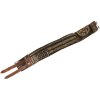 Bauchranzen. Alpenländisch. Leder, Lederbänderstickerei (Zirm) in Rot, Braun und Beige. Verstellbarer Gurt erneuert. Gebrauchsspuren. L. 110 cm, B 11 cm.