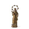 Hl. Johannes von Nepomuk. Böhmen. Holz, Farb- und Goldfassung. Best. H. 22 cm.