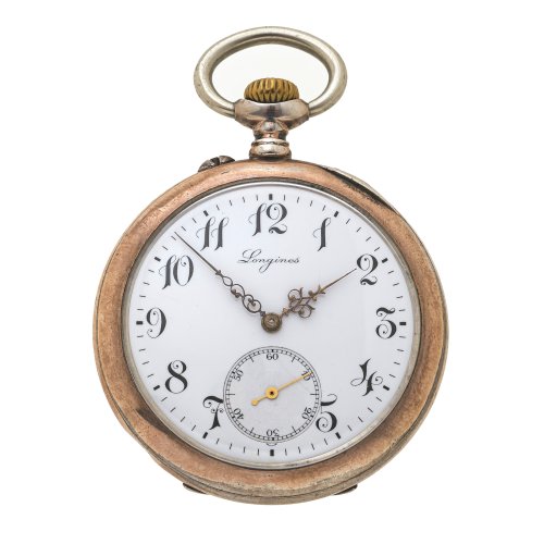 Herrentaschenuhr. Silber. Longines. Berieben.