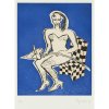 Bach, Elvira. Farbradierung, Sitzende Frau mit Anthurie. 49,5 x 39,5 cm. Sign., dat. 96. EA (Epreuve d'Artiste).