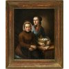 Oberschwaben, um 1820. Eierleserin. Öl/Lw. 27,5 x 21 cm. Rest., doubl. Unsign.