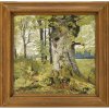 Scheffer, Paul. Waldstück im Sonnenlicht. Öl/Karton. 59 x 60 cm. Sign., dat. 0(3)?.