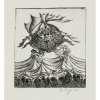 20. Jh., Surreale Darstellung. Radierung. 10,5 x 9 cm. Unleserlich sign., dat. 68.