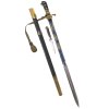 Hirschfänger, 19. Jh. Vergoldete Bronzebeschläge mit jagdlichem Dekor. Alterungsspuren. L. 78 cm.