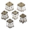 Usbekischer Schmuck, 6 Gürtelteile. Silber, Metallkern, Karneolbesatz.