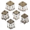 Usbekischer Schmuck, 6 Gürtelteile. Silber, Metallkern, Karneolbesatz.