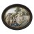 Bildplatte. Fayence, farbige Bemalung. Olympische Muse beim Bade. Oval. 22 x 27 cm.