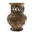Krug. Kröning. Irdenware, ockerfarben glasiert, druchbrochen gearbeitet. Min. Brandfehler. H. 19 cm.