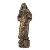 Gottesmutter. Holz, Reste von Gold- und Farbfassung. Besch., fragmentarisch. H. 32 cm.