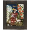 Hinterglasbild. Spanien. La divina pastora. Farbablösungen, Rückwand erg. 24 x 18,5 cm.