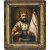 Hl. Heinrich. Deutsch, 19. Jh. Hl. Heinrich mit Modell des Bamberger Doms und Missionsfahne. Öl/Lw., 17,5 x 13,5 cm. Craquelée und kleinere Farbabsplitterungen.