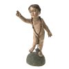 Stehendes Jesuskind. Bayern,  18./19. Jh. Holz, vollrund ausgeführt, übergangene Farbfassung. Ergänzend ein Rosenkranz. Best., ein Finger fehlend, Fuß mit Klebestelle. Gesamthöhe 34 cm.
