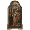 Italien, 17./18. Jh. Christus übergibt Petrus den Schlüssel zum Himmelreich. Öl/Lw. 175 x 81 cm. Rest., doubl. Unsign.