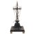 Standkreuz mit Arma Christi unter Glassturz. Bein, tw. geschwärzt, geschnitzt, gedrechselt. Besch., rep. Glassturz mit Sprung. H. Kreuz 28 cm.