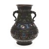 Zeremonialgefäß. Bronze, Email Cloisonné. China. Alterungsspuren.