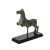 Kleine antike Pferdefigur. Bronze mit Patina. Fragmentarisch, zwei Beine und Schweif fehlend. Auf Acrylständer montiert. H. 8,7 cm, L. 8,5 cm.