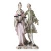 Kavalier und Dame. Porzellan, farbig staffiert. Nymphenburg. Best. H. 19,5 cm.