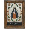 Hinterglasbild, Raimundsreut. 19. Jh. Darstellung der Mater Dolorosa. Tempera/Spiegelglas. Alterungsspuren und Abrieb. 26 x 18 cm.