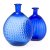 Zwei Plattflaschen. Süddt. , 19. Jh. Kobaltblaues Glas, gerippt. Ohne Verschluss und Deckel. Kratzspuren. H. 16-18 cm.