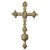 Gotisches Vortragekreuz. 15. Jh. Kreuz aus Holz/ Holzkern, darüber beidseitig metalllene Beschläge. Kupfer, teilweise feuervergoldet. Tragestange aus Metall mit kugelförmiger Basis. Besch. und Alterungsspuren. H. ca. 71 cm.