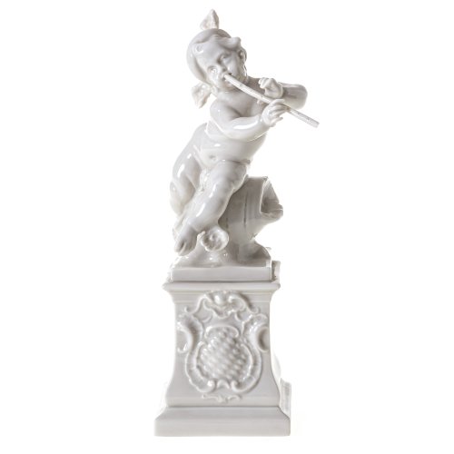 Putto als Hermes. Weißporzellan, Nymphenburg. H. 17 cm. Gestempelt.