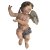 Putto, schwebend. Italien. Holz, übergangene Farbfassung. Besch., rest. H. 44 cm.