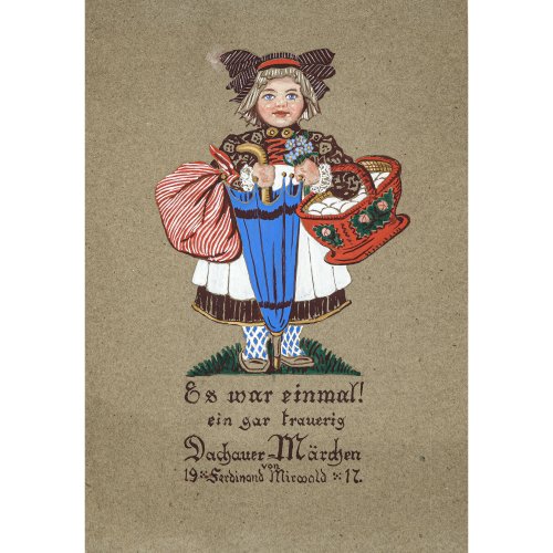 Mirwald, Ferdinand. Dachauer Mädchen. Gouache.