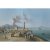 Italien, 19. Jh. Hafenansicht mit rauchendem Vesuv im Hintergrund. Gouache/Papier. Ca. 28,7 x 42,6 cm.