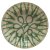 Reifschüssel. Gmunden, 19. Jh. Keramik, Oberseite mit hell-beiger Glasur, grüngeflammt. Best. und Riss. ø ca. 36,5 cm.