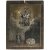 Votivtafel. Gnadenmadonna mit Kind betende Votantin. Dat. 1757. Alterungsspuren. 27 x 19 cm.