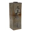 Vierkantvase. Keramik, farbig glasiert. 20. Jh. H. 30 cm.