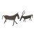 Zwei Votivtiere. Pferd und Rind. Eisen. H. 9-10 cm.