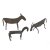 Drei Votivtiere. Zwei Pferde, ein Rind. Eisen. H. 6,5-9,5 cm.