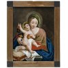 Hinterglasbild. Wohl Staffelseegebiet, 19. Jh. Mutter Gottes mit Jesuskind. Tempera/Glas. 29,5 x 23 cm.