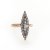 Navette-Ring. RG, Ringkopf in Lanzettform it Diamantbesatz.