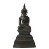 Myanmar (Birma), 19. Jh. Buddha, Bronze. Auf Sockel sitzend. H. 21,5 cm. Berieben.