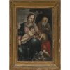 Hl. Familie mit dem Johannesknaben. Öl/Lw. 46 x 32 cm. Rest., doubl. Unsign.