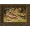 Seyler, Julius. Liebespaar im Wald. Öl/Karton. 14 x 21,5 cm. Sign.