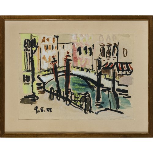 Stützer, Alwin. Venedig. Aquarell. 28,5 x 38 cm. Dat. 5.55.